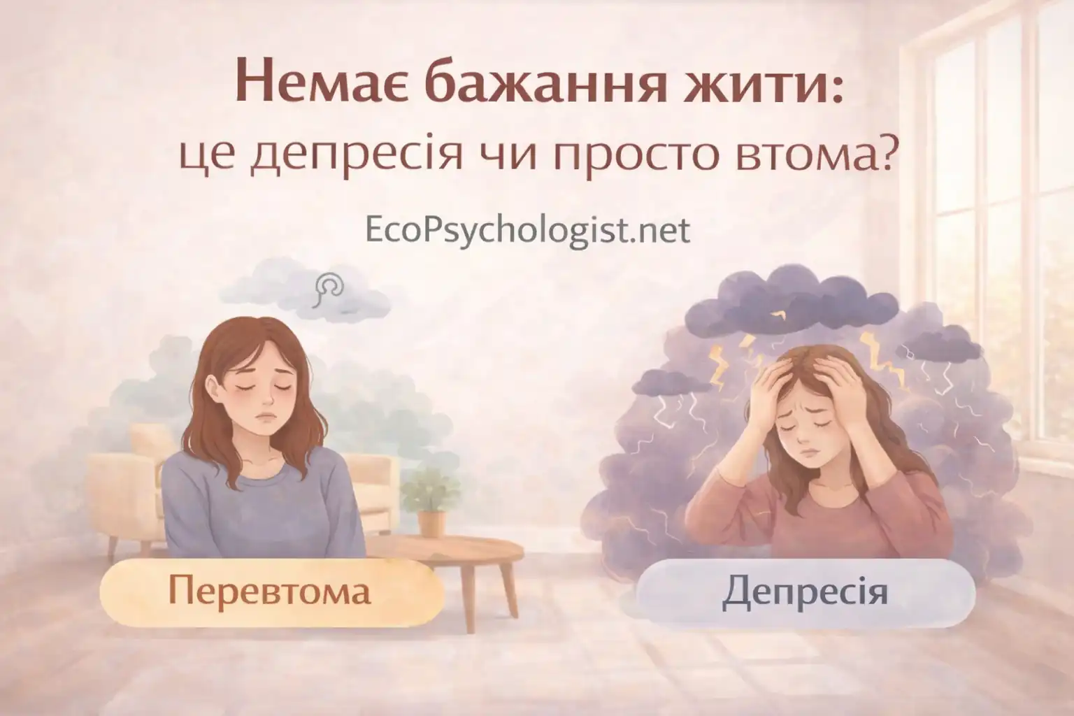 Немає бажання жити: це депресія чи просто втома?